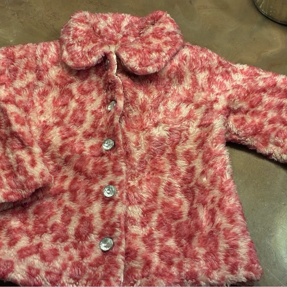 XOXO Kids Pink Patterned Faux Fur Jacket